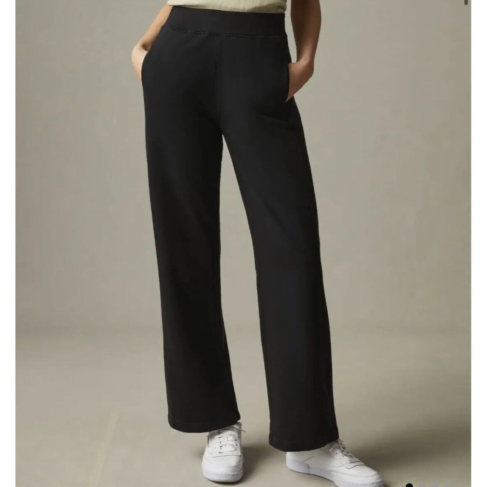 American Giant Womens XL French Terry Straight Sweatpant Pockets Cotton Black